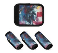 Lot de 4 enveloppes antidérapantes pour poignée de bagage Lady Liberty Presidents Day Art