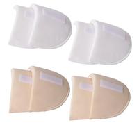 Lot de 4 épaulettes en mousse épaisse de 1,5 cm pour vêtements de femme, fournitures de couture, coussinets en éponge respirante pour épaules hautes et basses (4 paquets/2 blancs + 2 peaux)