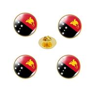 Lot de 4 épingles à boutons en forme de drapeau de la Papouasie-Nouvelle-Guinée, en verre cristal, souvenirs de voyage de Papouasie-Nouvelle-Guinée, accessoires de fête nationale des patriotes, One