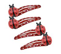 Lot de 4 épingles à cheveux amusantes en forme de coccinelles pour femme - Couleur vive - Pince à cheveux - Barrettes latérales - Pour femmes et enfants