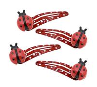 Lot de 4 épingles à cheveux amusantes en forme de coccinelles pour femme - Couleur vive - Pince à cheveux - Frange latérale - Pour femmes, enfants, filles et femmes