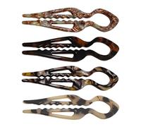 Lot de 4 épingles à cheveux élégantes en forme de U - Parfaites pour créer des chignons - Pour une utilisation en salon de danse, pour une utilisation quotidienne, des coiffures, des mariages et des