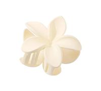 Lot de 4 épingles à cheveux en forme de fleur de plumeria en acrylique nacré - 8 cm - Blanc givré