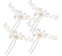 Lot de 4 épingles à cheveux en perles et strass pour mariée