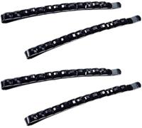Lot de 4 épingles à cheveux noires avec strass noirs - Épingles à cheveux décoratives en métal pour femme - Accessoires de décoration pour femme