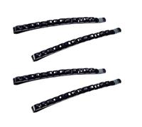 Lot de 4 épingles à cheveux noires avec strass noirs - Épingles à cheveux en cristal scintillant pour femme - Barrettes décoratives en métal pour décoration de cheveux