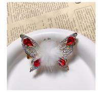 Lot de 4 épingles à cheveux papillon volantes qui peuvent allumer les ailes comme un vrai papillon, jolies barrettes à cheveux en strass (blanc)
