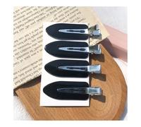 Lot de 4 épingles à cheveux sans couture pour salon de beauté, accessoires de coiffure, accessoires de maquillage pour femmes et filles (noir)