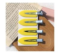 Lot de 4 épingles à cheveux sans couture pour salon de beauté, accessoires de coiffure, accessoires de maquillage pour femmes et filles (jaune)
