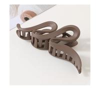 Lot de 4 épingles à cheveux tendance surdimensionnées ondulées givrées mates transparentes pour femmes et filles - Café foncé givré - 13 cm