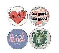 Lot de 4 épingles en alliage en forme de cœur avec inscription « Be Good, Do Good »