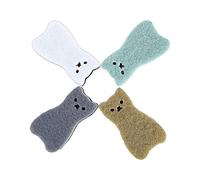 Lot de 4 éponges à récurer de Cuisine Anti-Rayures Multi-Usage pour Vaisselle, casseroles et poêles, éponge de Nettoyage en Forme de Chat à Trois Couches (Chat)