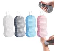 Lot de 4 éponges de bain exfoliantes magiques super douces pour enlever les peaux mortes pour adultes, enfants et femmes enceintes, douces pour la peau et réutilisables, alternative aux gants
