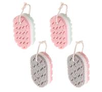 Lot de 4 éponges de bain exfoliantes pour le corps, balles de bain exfoliantes, outils de nettoyage de la peau, articles de toilette, adaptés aux hommes et aux femmes