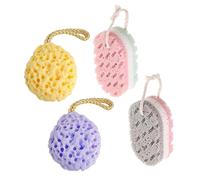 Lot de 4 éponges de bain exfoliantes pour le corps - Pour le bain - Produit de nettoyage pour le corps - Bon effet de nettoyage - Convient pour les hommes et les femmes