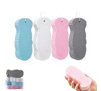 Lot de 4 éponges de bain magiques exfoliantes 3D super douces pour le corps, réutilisables, pour enlever les peaux mortes pour adultes et enfants