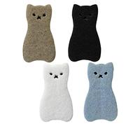 Lot de 4 éponges de cuisine en forme de chat durables et anti-rayures
