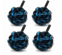 Lot de 4 éponges de douche exfoliantes en luffa avec maille double couche douce, idéale pour un gommage doux du corps à la maison