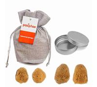 Lot de 4 éponges de mer intimes de relaxation 100 % naturelles non blanchies comme alternative naturelle au tampon doux - Réutilisables et durables (taille 5-7 cm)