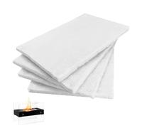 Lot de 4 éponges en céramique pour bioéthanol - 30 x 20 cm - Pour cheminée au bioéthanol - Remplace la mèche pour cheminée de table intérieure - Éthanol Ceramic Sponge/laine céramique