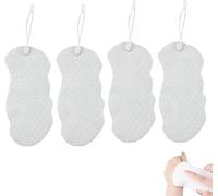 Lot de 4 éponges exfoliantes pour le corps, éponge de bain 3D super douce pour enlever les peaux mortes, exfoliante douce au toucher, éponge exfoliante pour le corps pour adultes et enfants (blanc)