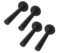 Lot de 4 Equerre Etagere Murale Noir Supports D'étagère Flottants de 15cm/20cm/25cm/30cm Supports Plateaux Rétro en Métal Tablette Mural Supports pour Étagères(20cm/7.9in)
