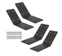 Lot de 4 équerres d'angle à 45 degrés pour installation intérieure de tonnelle | Support d'angle en fer robuste pour pavillon et structures de jardin | Noir | 12,7 x 12,7 x 7,6 cm