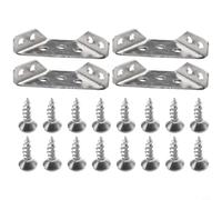 Lot de 4 équerres d'angle en acier inoxydable pour cadre de meubles avec finition brossée et géométrie triangulaire à 90 degrés (S)