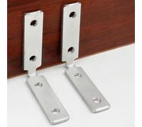 Lot de 4 équerres d'angle en forme de L en acier inoxydable à angle droit pour meubles, supports d'étagère pour bibliothèque, table, armoire, 47 x 47 x 12 mm