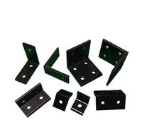 Lot de 4 équerres d'angle noires en forme de L, connecteurs en aluminium for profilés en aluminium CNC, 2020, 2040, 3030, 3060, 4040, 4080(4040-2 holes)