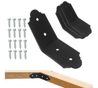 Lot de 4 équerres d'angle pour bois - Connecteur en métal robuste - Support d'angle encastré à l'intérieur pour entretoise de meubles, encadrement de construction, bâtiment