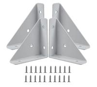 Lot de 4 Équerres d'Angle pour Lit/Bureau - Support de Fixation Triangulaire Blanc - Connecteur Solide pour Bord de Lit et Meuble