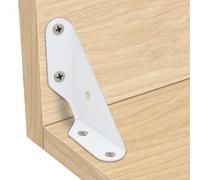 Lot de 4 équerres d'angle robustes en fer à angle droit, connecteurs de meubles en acier blanc de 1 mm d'épaisseur pour menuiserie en bois et renfort triangulaire