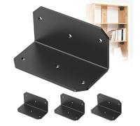 Lot de 4 équerres en L galvanisées de 10,2 cm, équerre d'angle à 90 degrés pour bois, équerre d'angle robuste pour étagères flottantes, meubles, poutres en bois, clôture, table, bibliothèque, armoire