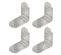 Lot de 4 équerres multi-usages en acier inoxydable à angle droit, plaques de fixation à 3 trous, en forme de L, connecteurs de code de rechange en métal antirouille