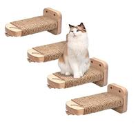 Lot de 4 escaliers muraux pour chat : mur d'escalade en bois d'hévéa massif, ensemble échelle pour chat, pour s'amuser et se reposer tranquillement à la maison, chaise longue murale stable jusqu'à 20