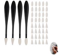 Lot De 4 Estompeurs De Dessin, Estompeurs en Papier avec 40 Éponges De Rechange, 2 Types De Têtes, Estompeur Dessin pour Étudiant en Art, Convient Aux Débutants en Peinture À l'huile, Croquis