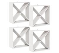 Lot de 4 étagères à vin blanches en pin massif - 62 x 25 x 62 cm - Avec beaucoup d'espace de rangement - Structure modulaire pour salon, cuisine, bar et fête - Porte-bouteilles stable pour le stockage