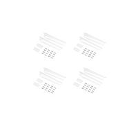 Lot de 4 étagères avec consoles et plaques de fixation murale Jagmet, longueur 230mm, Acier, Peint en blanc