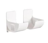 Lot de 4 étagères de rangement pour cuisine et réfrigérateur - Installation sans perçage, design peu encombrant, peut contenir du film étirable et des sacs poubelle, blanc/noir/gris (blanc)