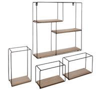 Lot De 4 Étagères Murales En Métal Et Bois Atmosphera