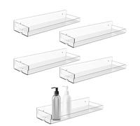 Lot de 4 étagères murales transparentes pour le mur, avec suspension invisible, 38 cm, rangement invisible avec panneaux latéraux amovibles de 38 cm, pour livres, salon, cuisine, chambre à coucher et