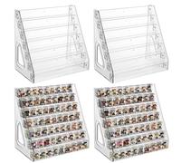Lot de 4 étagères transparentes à 7 étages pour Funko Pop, mini étagères de présentation pour jouets de collection pour Bitty Pop, vitrine en acrylique transparent pour mini rangement d'action