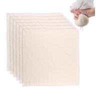 Lot de 4 étamines alimentaires 60 x 60 cm en coton non blanchi, tissu mousseline lavable et réutilisable avec bords ourlés pour filtrer fromage, beurre, jus, lait végétal et préparations culinaires