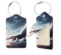 Lot de 4 étiquettes de bagage en cuir pour valise, avion, étiquette de bagage avec couverture de confidentialité en cuir, étiquettes d'identification de valise, étiquettes de valise pour sacs de
