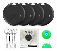 Lot de 4 étiquettes de suivi d'air pour Android ou iOS, étiquettes intelligentes, double système d'étiquettes de suivi iOS et Android, application Apple Find My ou Google Find Hub, localisateur