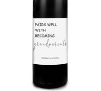 Lot de 4 étiquettes de vin pour grand-parents, cadeaux d'annonce de grossesse pour grands-parents, cadeaux d'annonce de bébé, cadeaux pour grand-mère, grand-père, s'accordent bien avec devenir