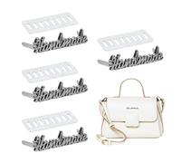 Lot de 4 Étiquettes Lettres Métalliques Artisanales, 35x12mm Étiquettes de Couture DIY pour Personnaliser et Décorer les Sacs à Main, Pochettes, Bagages et Accessoires （Argent)