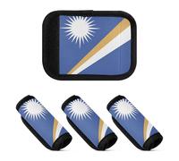 Lot de 4 étiquettes multi-usages pour poignée de bagage avec drapeau national des îles