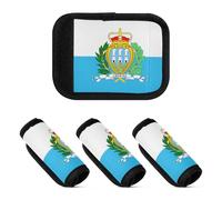 Lot de 4 étiquettes multi-usages pour poignée de bagage Drapeau national de Saint-Marin